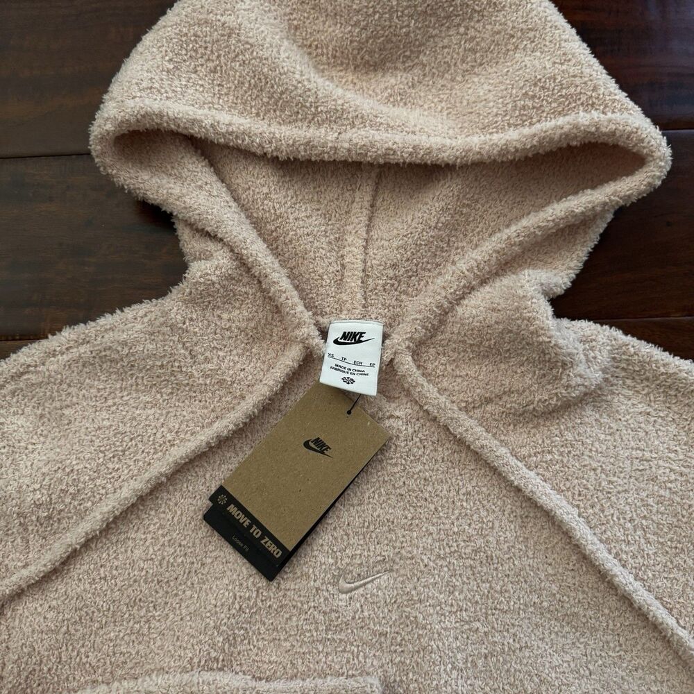 Nike Women's Plush Sherpa Hoodie in Light Pink - Picture 8 of 12